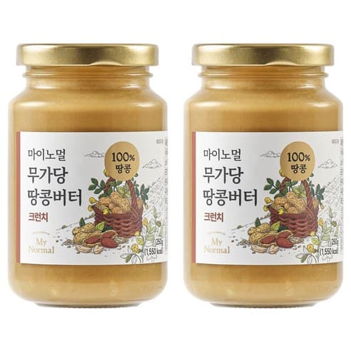 마이노멀 무가당 땅콩버터 100% 크런치, 1개, 250g 제품 이미지