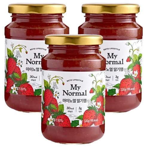 마이노멀 딸기잼, 320g, 3개 제품 이미지