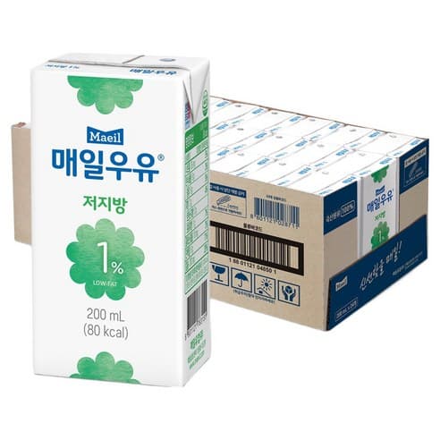 매일우유 멸균 저지방 1%, 200ml, 24개 제품 이미지