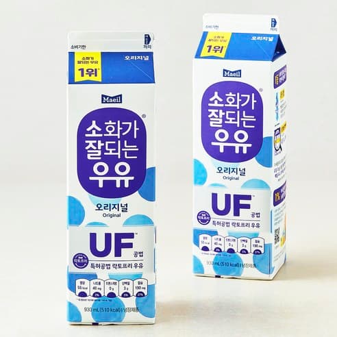 매일우유 소화가 잘되는 우유, 930ml, 2개 제품 이미지