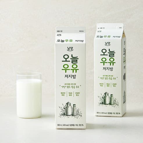 남양유업 오늘우유 저지방, 2개, 900ml 제품 이미지