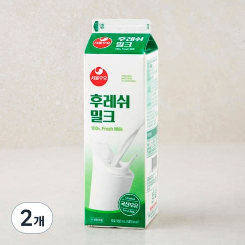 서울우유 후레쉬 밀크, 900ml, 4개 제품 이미지
