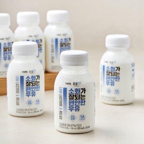 소화가 잘되는 편안한 우유, 190ml, 6개 제품 이미지