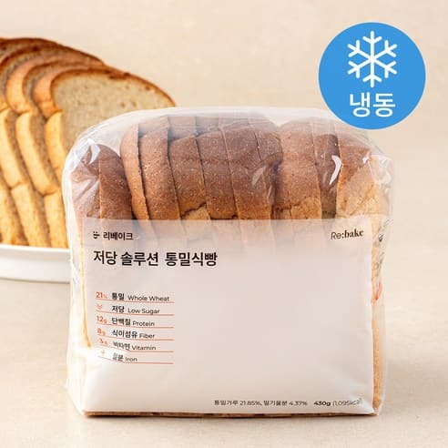 리베이크 저당 솔루션 통밀식빵 (냉동), 430g, 1개 제품 이미지