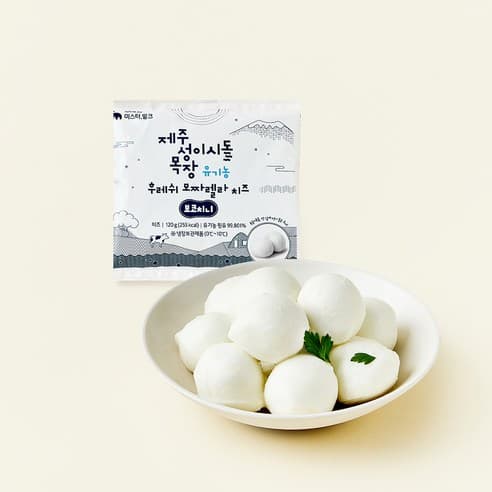 미스터밀크 제주 성이시돌 목장 유기농 후레쉬 보코치니 치즈, 120g, 1개입, 6개 제품 이미지