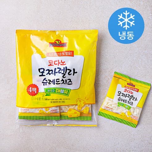 코다노 모짜렐라 슈레드 치즈 (냉동), 27g, 4개입, 1개 제품 이미지
