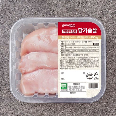 곰곰 무항생제 인증 닭가슴살 (냉장), 400g, 1개 제품 이미지